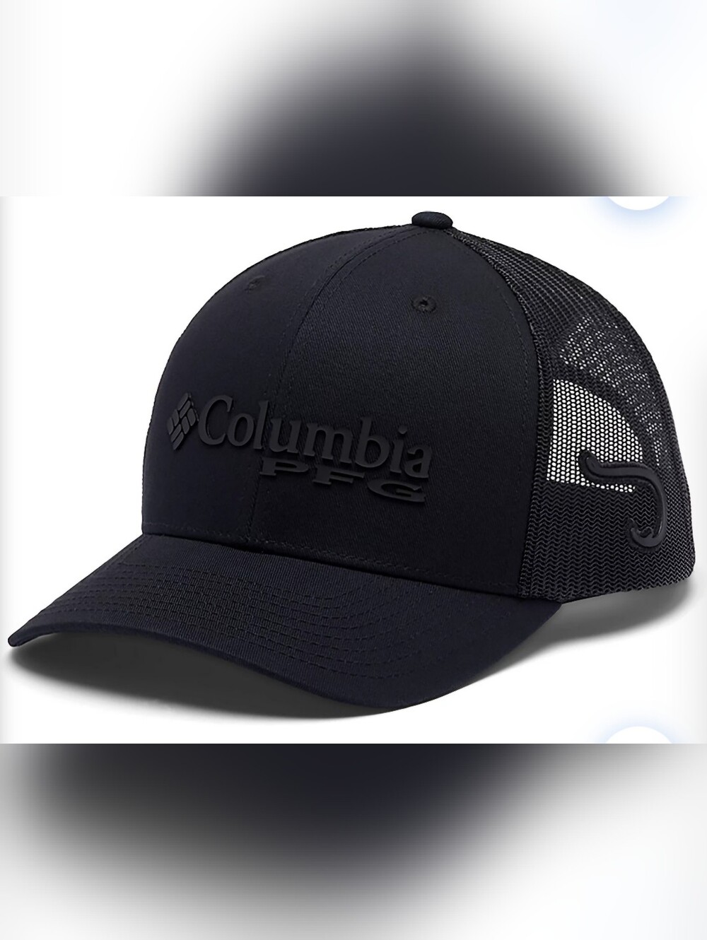 COLUMBIA Sportswear PFG Logo Mesh Ball Cap Hat , black Trucker Fishing